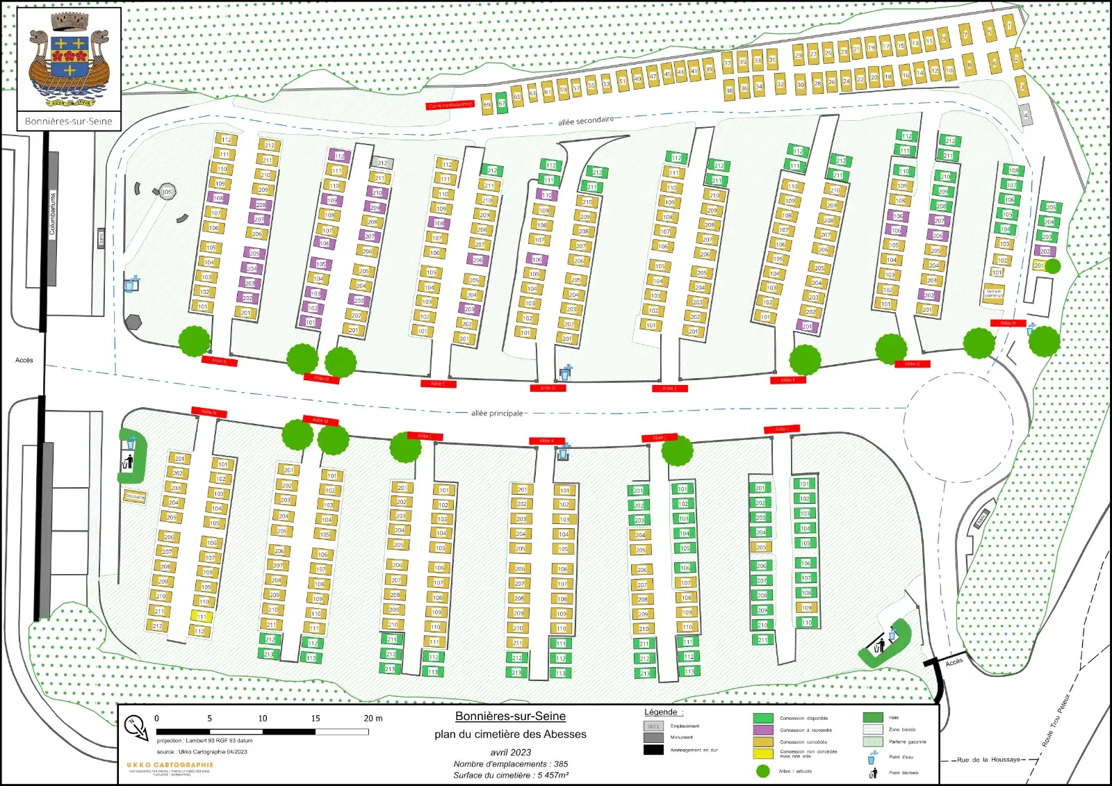 plan de cimetière thématique