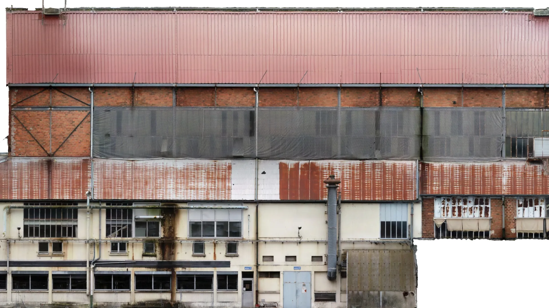Orthophotographie d'un façade pour analyse des désordres architecturaux