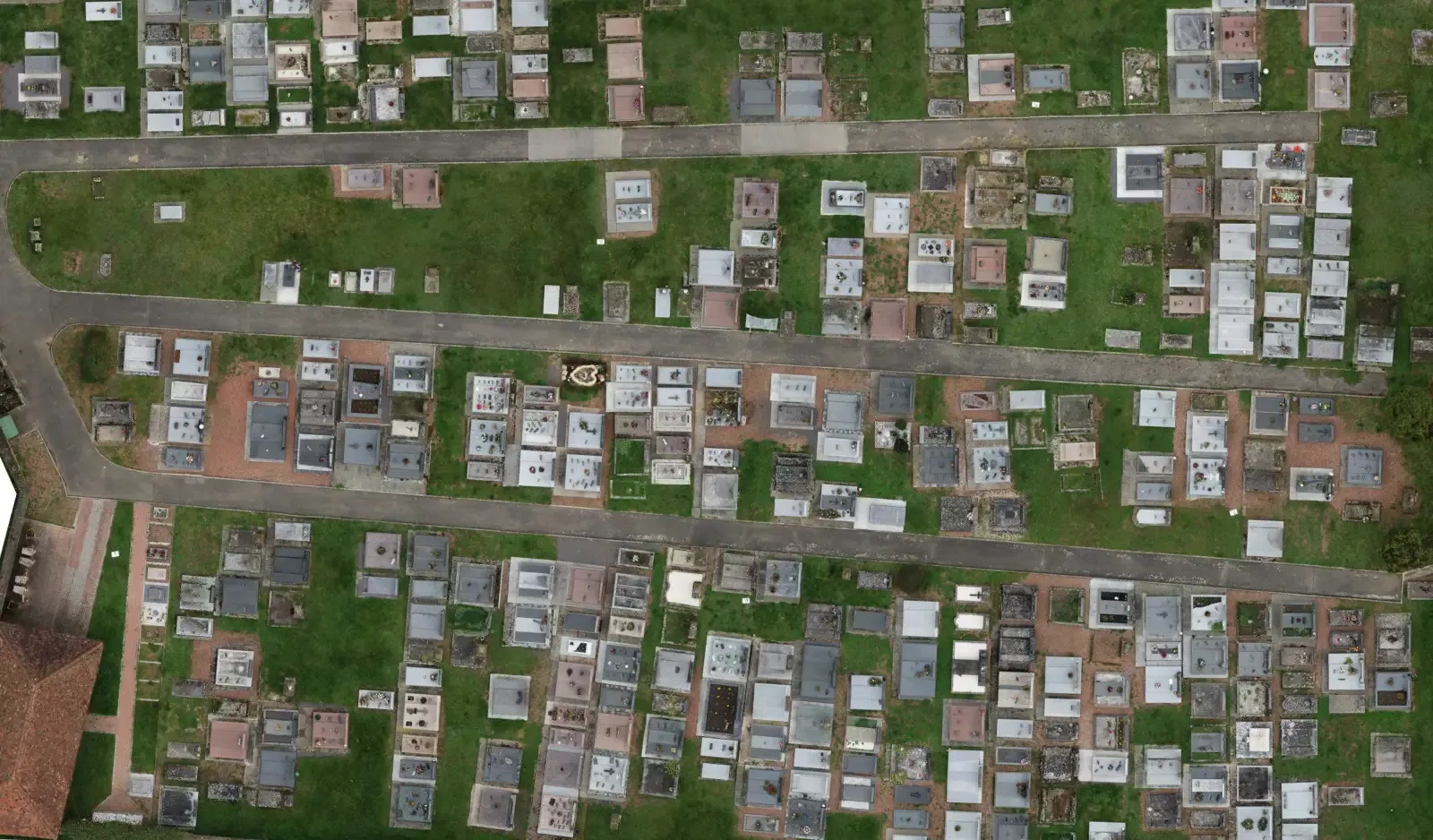 orthophotographie de cimetière par drone