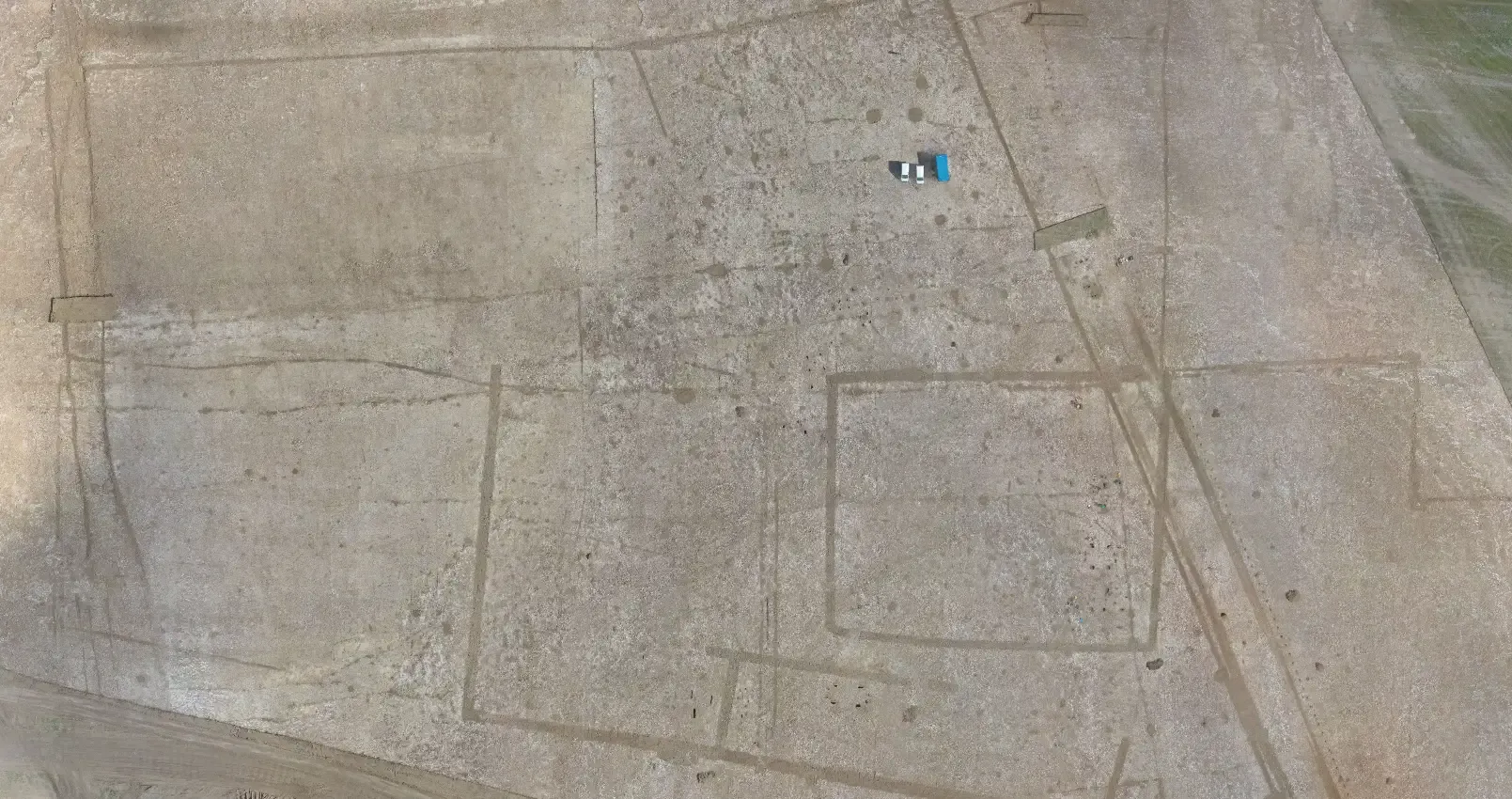 orthophotographie de la fouilles suite archéologique Les Filasses, Vendée